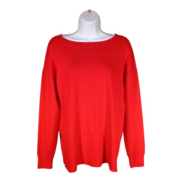 Alice + Olivia Sweater Pullover Long Sleeve Boat Neck Knit Red Womens XS - Picture 1 of 4